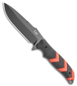 HK Fray Fixed Blade Knife Black/Red Rubber Clip Point (4.25" Black) 55252