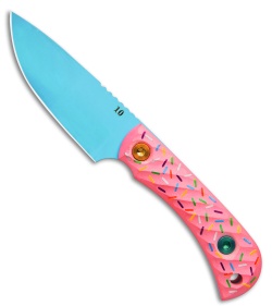 Half Face Blades Dessert Warrior Cav Jr. Backcountry Knife Pink G-10 (3.5" Blue)