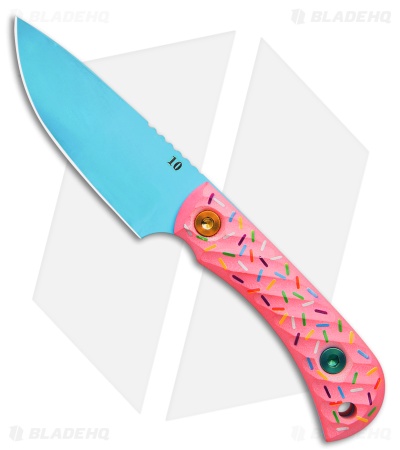 Half Face Blades Dessert Warrior Cav Jr. Backcountry Knife Pink G-10 (3.5" Blue)