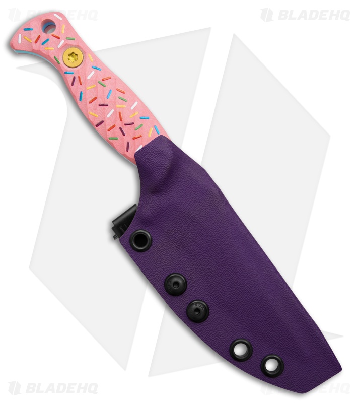 Half Face Blades Dessert Warrior Extremis Fixed Blade Knife Pink G10 (3.5" Blue)