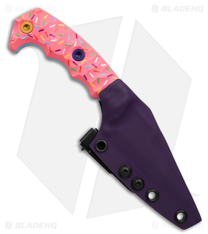 Half Face Blades Dessert Warrior Humint Fixed Blade Knife Pink G-10 (3.25" Blue)