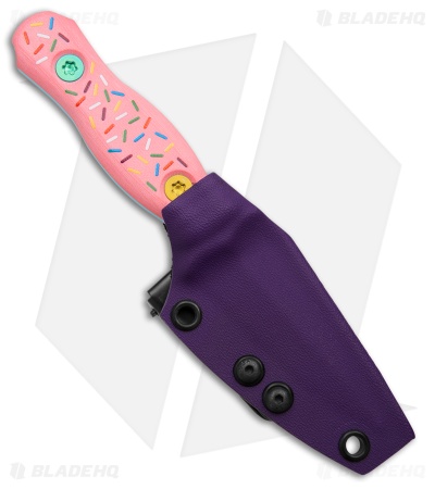 Half Face Blades Dessert Warrior Trident Fixed Blade Knife Pink G-10 (3" Blue)