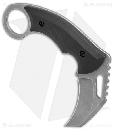 HavocWorks Small Karambit Fixed Blade Knife Black G-10 (2.5" Stonewashed)
