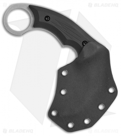 HavocWorks Small Karambit Fixed Blade Knife Black G-10 (2.5" Stonewashed)