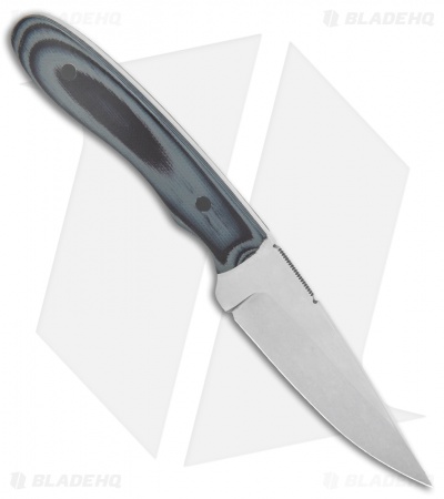 Hunter Handmade Knives Basic EDC Fixed Blade Knife Black/Gray G-10 (3.25" Satin)