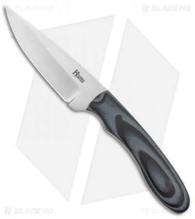 Hunter Handmade Knives Basic EDC Fixed Blade Knife Black/Gray G-10 (3.25" Satin)