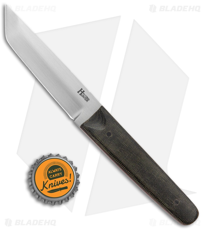 Hunter Handmade Knives Tanto Black Canvas Micarta (3.75" Satin)