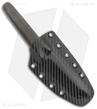 Hunter Handmade Knives Tanto Black Canvas Micarta (3.75" Satin)