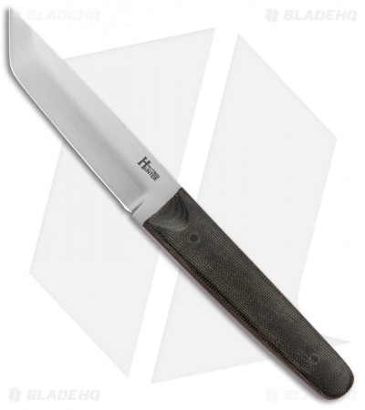 Hunter Handmade Knives Tanto Black Canvas Micarta (3.75" Satin)