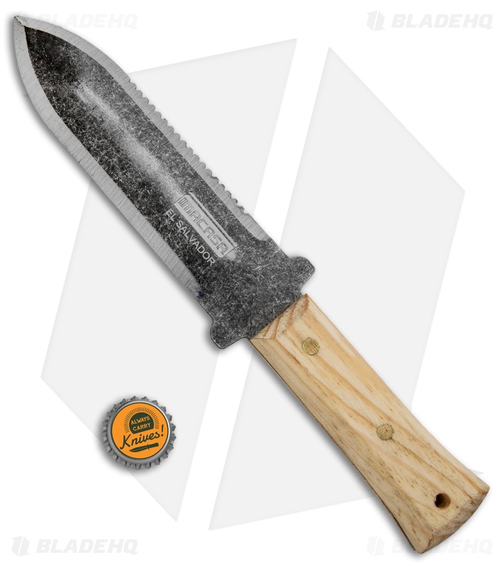 Imacasa Soil Garden Fixed Blade Knife Wood (7.25" Stonewash)