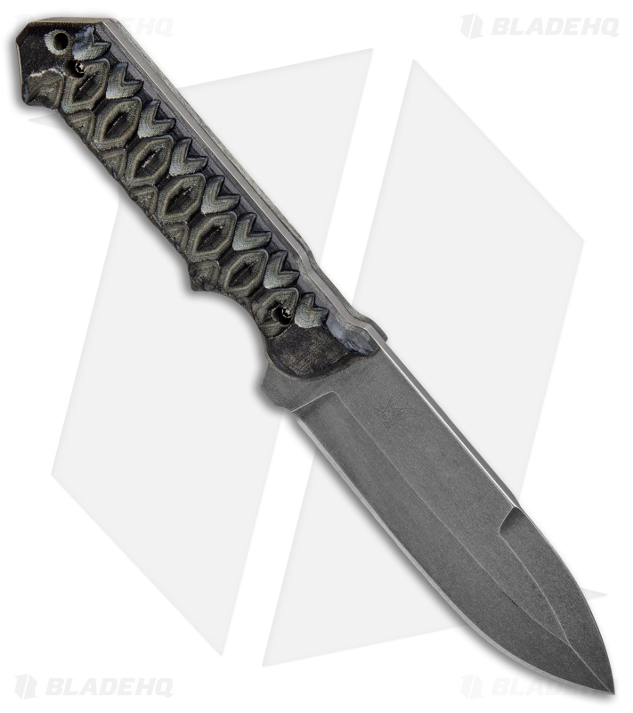J2 Knives Spear Point Fixed Blade Diamondback Micarta (4.75" Acid Wash