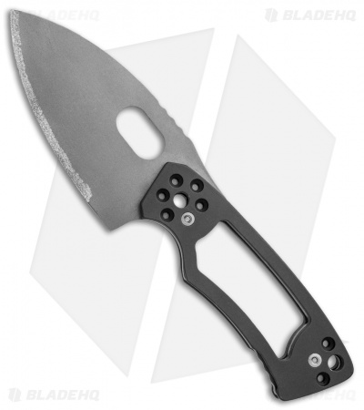 J-2 Knives Titanium Spear Point Fixed Blade Knife Gray Ti (3.3" Stonewash) 