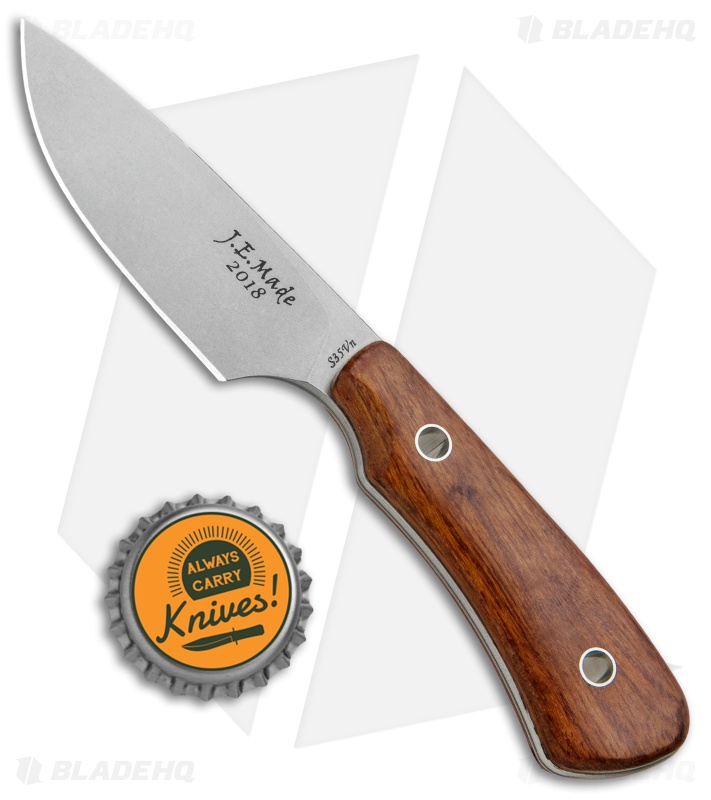 J.E. Made B.U.K Fixed Blade Knife Ironwood (3" Stonewash S35VN)