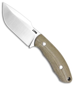 CJRB Mutt Fixed Blade Knife OD Green Micarta (3.2" Sand Polish)