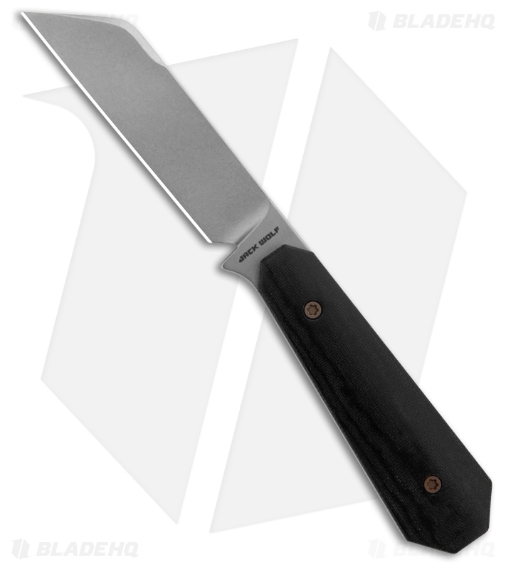 Jack Wolf Knives Midnight FIXedc Knife Black Linen Micarta