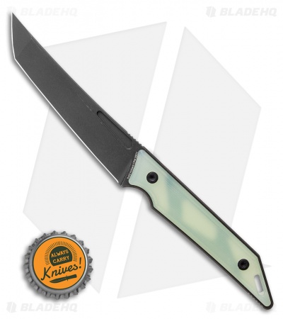 Jake Hoback Knives Goliath Fixed Blade Knife Jade G-10 (3.1" Black DLC)
