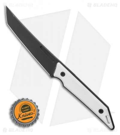 Jake Hoback Knives Goliath Fixed Blade Knife White G-10 (3.1" Black DLC)
