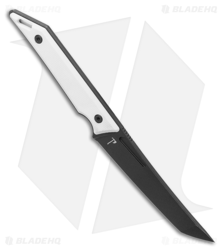 Jake Hoback Knives Goliath Fixed Blade Knife White G-10 (3.1" Black DLC)