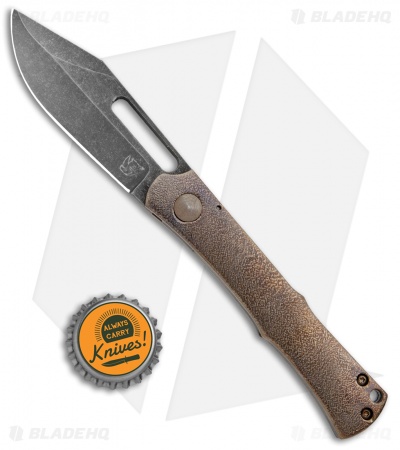 KM Designs SlipFix Fixed Blade Knife Titanium (3" Black Stonewash)