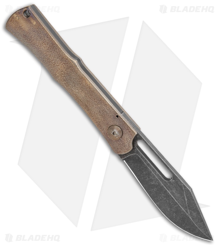 KM Designs SlipFix Fixed Blade Knife Titanium (3" Black Stonewash)