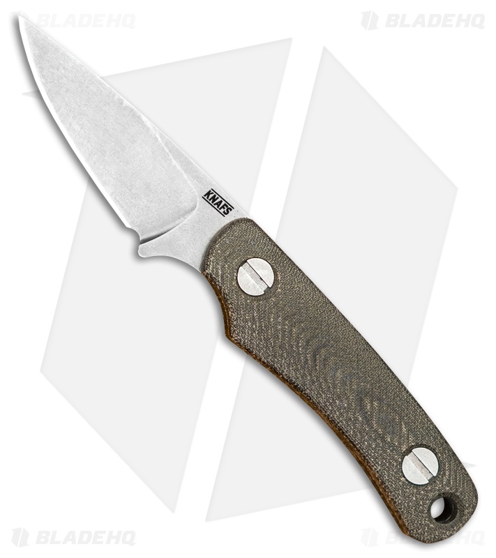 KNAFS Little Lulu Fixed Blade Knife Green Micarta (1.9" SW MagnaCut)