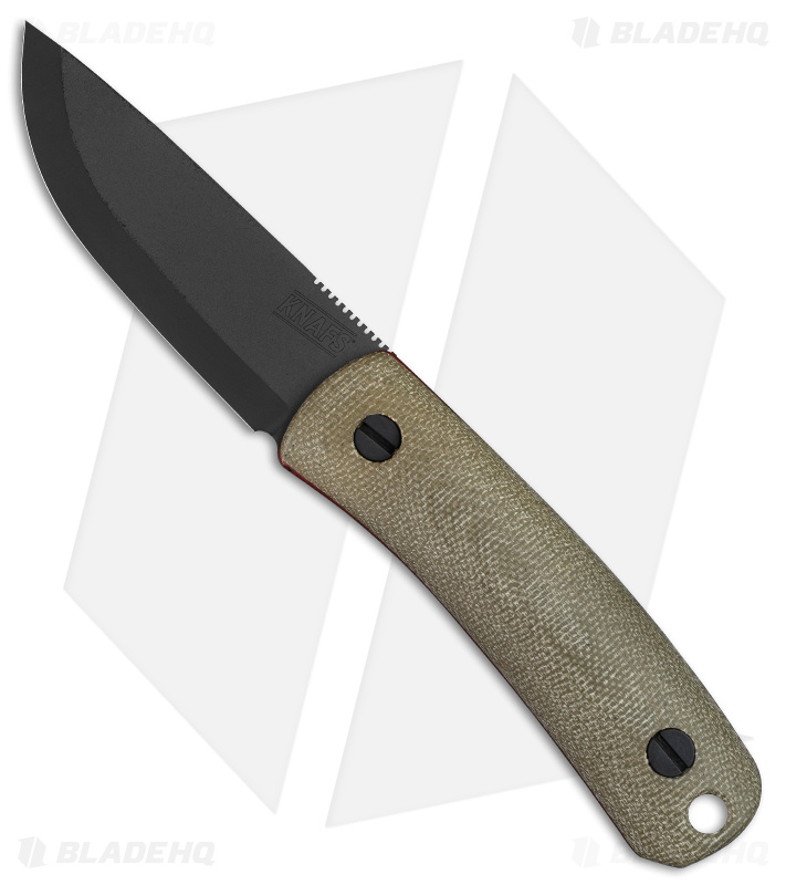 KNAFS Lulu MagnaCut Fixed Blade Green Micarta/Black Blade HQ