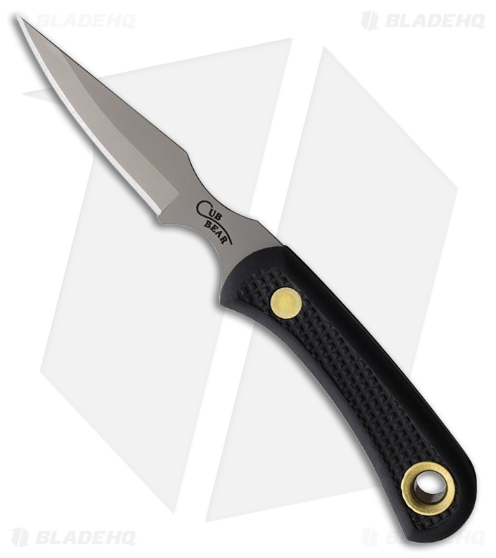 Knives of Alaska Cub Bear Fixed Blade Knife Black SureGrip (2.75" Bead Blast)
