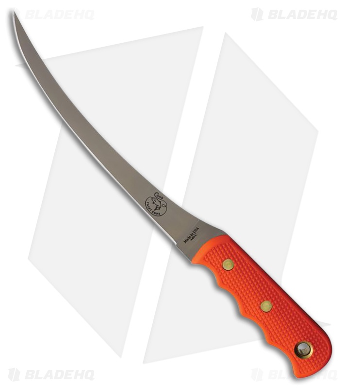 Knives of Alaska Coho Fixed Blade Knife Orange SureGrip (8" Bead Blast)