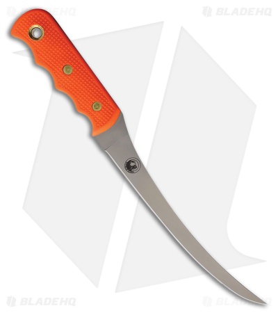 Knives of Alaska Coho Fixed Blade Knife Orange SureGrip (8" Bead Blast)