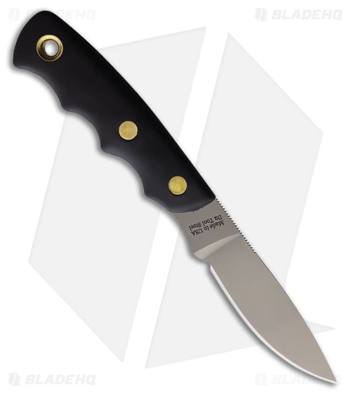 Knives of Alaska Alpha Wolf Fixed Blade Knife Black SureGrip (3" Bead Blast D2)