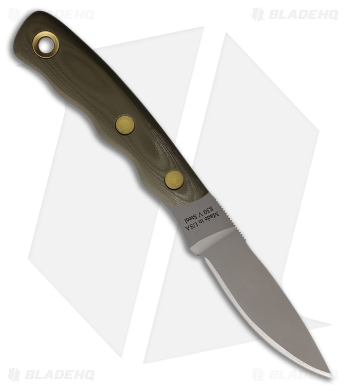 Knives of Alaska Alpha Wolf Fixed Blade Knife OD Green G-10 (3" Bead Blast S30V)