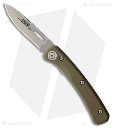 Knives of Alaska Featherlight Hunter Liner Lock Knife OD Green G-10 (2.75" BB)