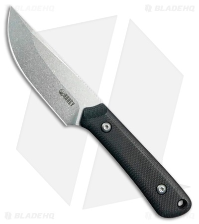 Kubey Knives Thorn Fixed Blade Knife Black G-10 (2.8" Stonewash)
