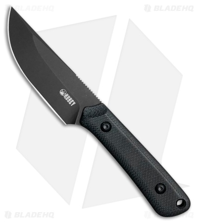 Kubey Knives Thorn Fixed Blade Knife Black G-10 (2.8" Black SW)