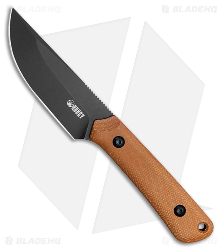 Kubey Knives Thorn Fixed Blade Knife Brown Micarta (2.8" Black SW)