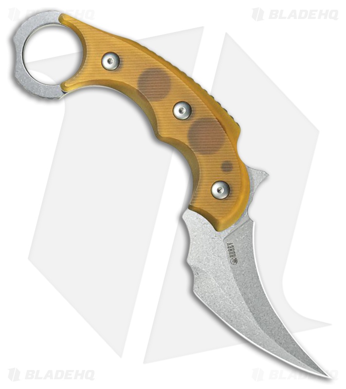 Kubey Knives Velociraptor Fixed Blade Pikal Karambit Knife Ultem (3" SW)