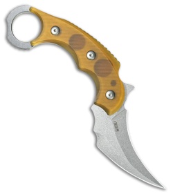 Kubey Knives Velociraptor Fixed Blade Pikal Karambit Knife Ultem (3" SW)