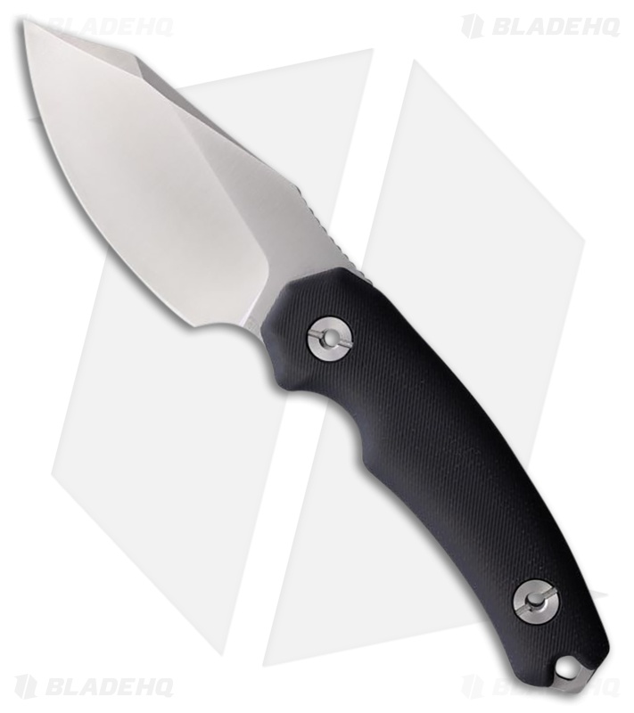 Kunwu Knives Stiffy D Fixed Blade Knife Black Micarta (3.5" Satin)