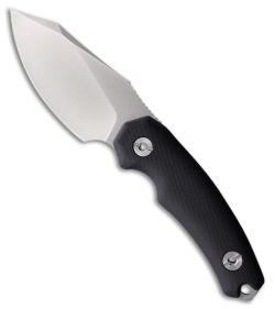Kunwu Knives Stiffy D Fixed Blade Knife Black Micarta (3.5" Satin)