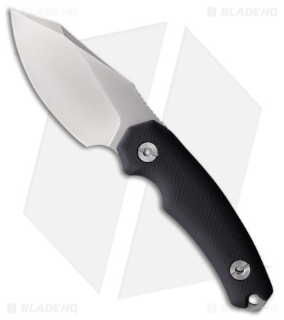 Kunwu Knives Stiffy D Fixed Blade Knife Black Micarta (3.5" Satin)