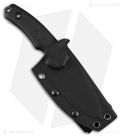 Kunwu Knives Stiffy D Fixed Blade Knife Black Micarta (3.5" Black DLC)