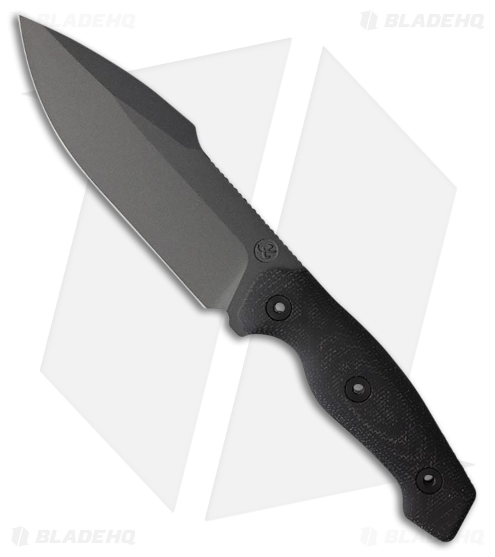 Kunwu Stiffy G Fixed Blade Knife Black Micarta (6.1" Teflon Coated)
