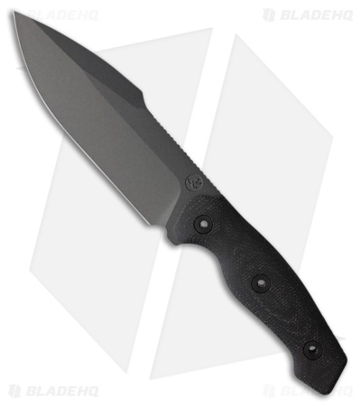 Kunwu Stiffy G Fixed Blade Knife Black Micarta (6.1" Teflon Coated)