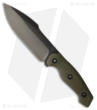 Kunwu Stiffy G Fixed Blade Knife OD Green Micarta (6.1" DLC)