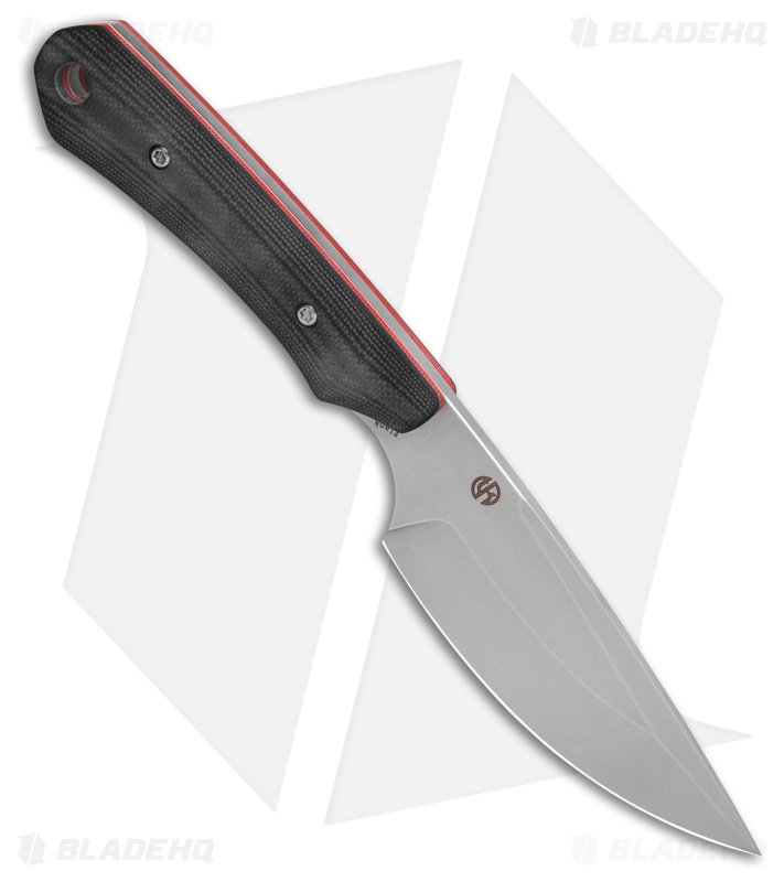 Kansept Flank Fixed Blade Knife Black & Red G-10 (3.6" SW)