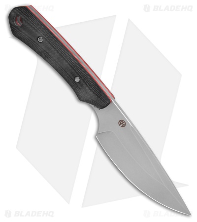 Kansept Flank Fixed Blade Knife Black & Red G-10 (3.6" SW)