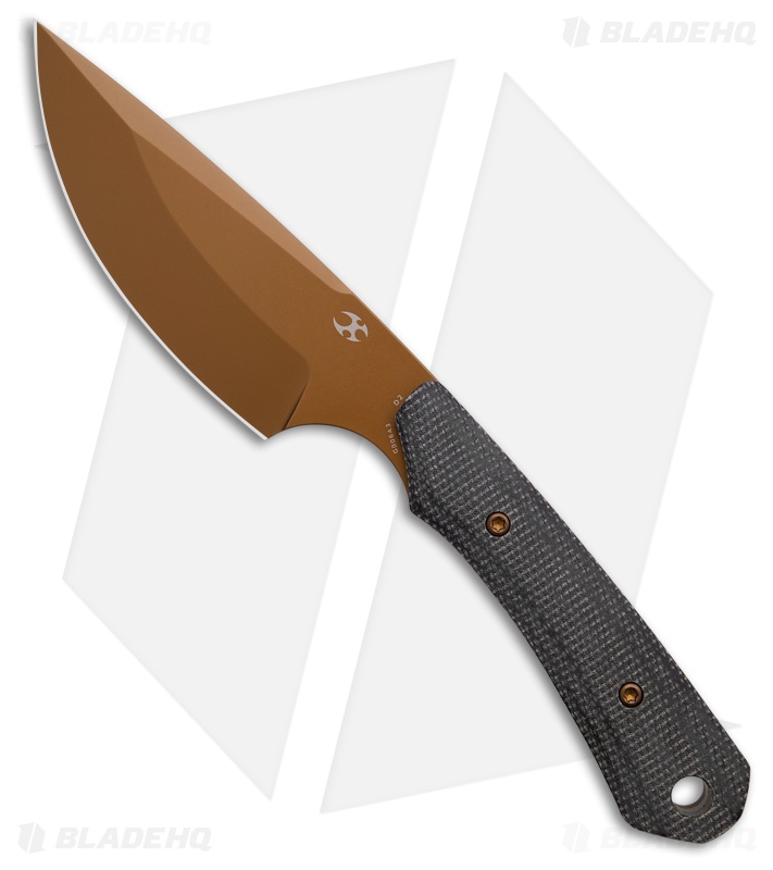 T−FAL KO6208JP Kansept Flank Fixed Blade Knife Black Micarta Gold