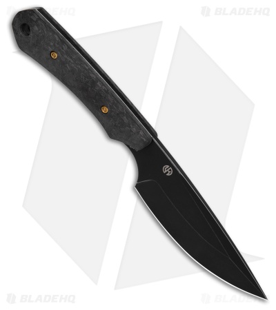 Kansept Flank Fixed Blade Knife Black Shred Carbon Fiber (3.6" Black SW)