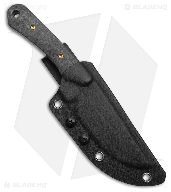 Kansept Flank Fixed Blade Knife Black Shred Carbon Fiber (3.6" Black SW)