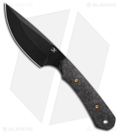 Kansept Flank Fixed Blade Knife Black Shred Carbon Fiber Black SW